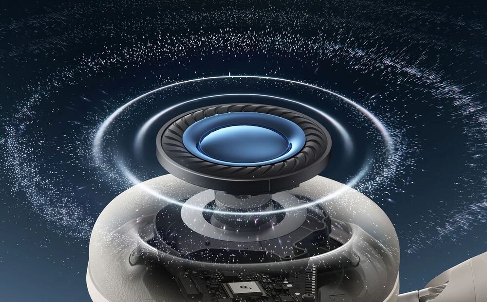 Słuchawki nauszne SOUNDCORE Space 2 ANC przetworniki 40 mm podwójna membrana czysty dźwięk, przekrój membrany
