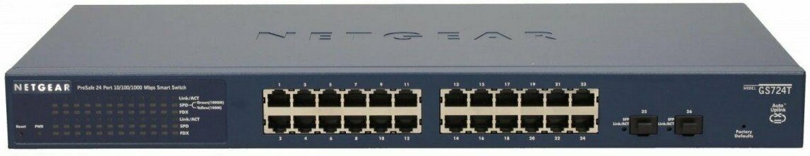 Switch NETGEAR GS724T - Funkcjonalny switch złącza Rj-45 SFP 