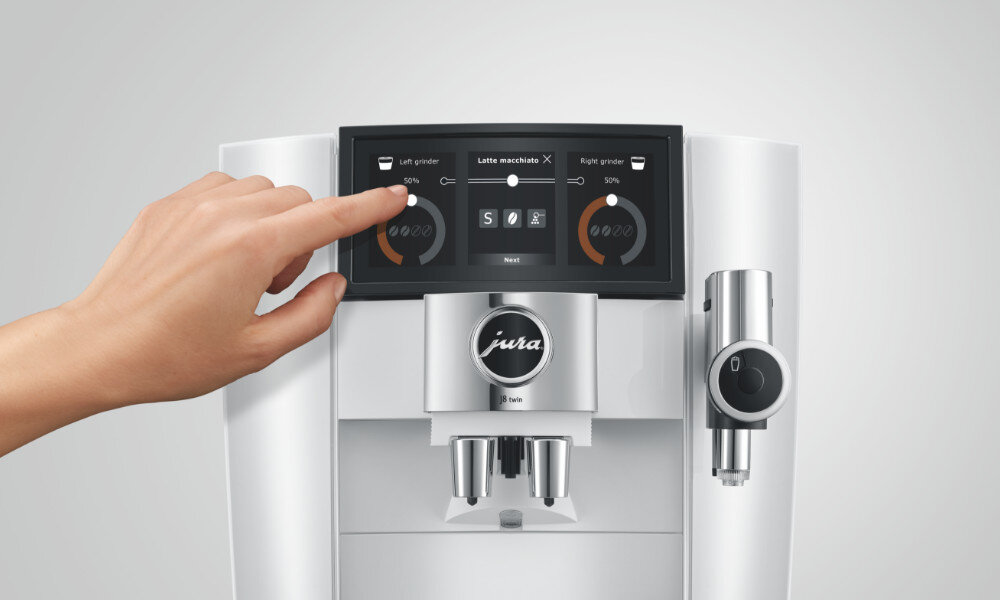 Ekspres JURA J8 Twin EA Diamond Biały Panorama Coffee Panel Panorama Coffee Panel panoramiczny ekran dotykowy