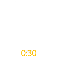 Ikona przedstawia zarys zmywarki z symbolem zegara wskazującym 0:30 na dole.