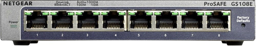 Switch NETGEAR GS108E - opis automatyczna konfiguracja solidna obudowa wygląd ogólny