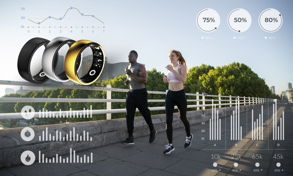 SMARTRING BEMI REVO aktywność gps wizualizacja trasy czas trwania tętno ilość kroków