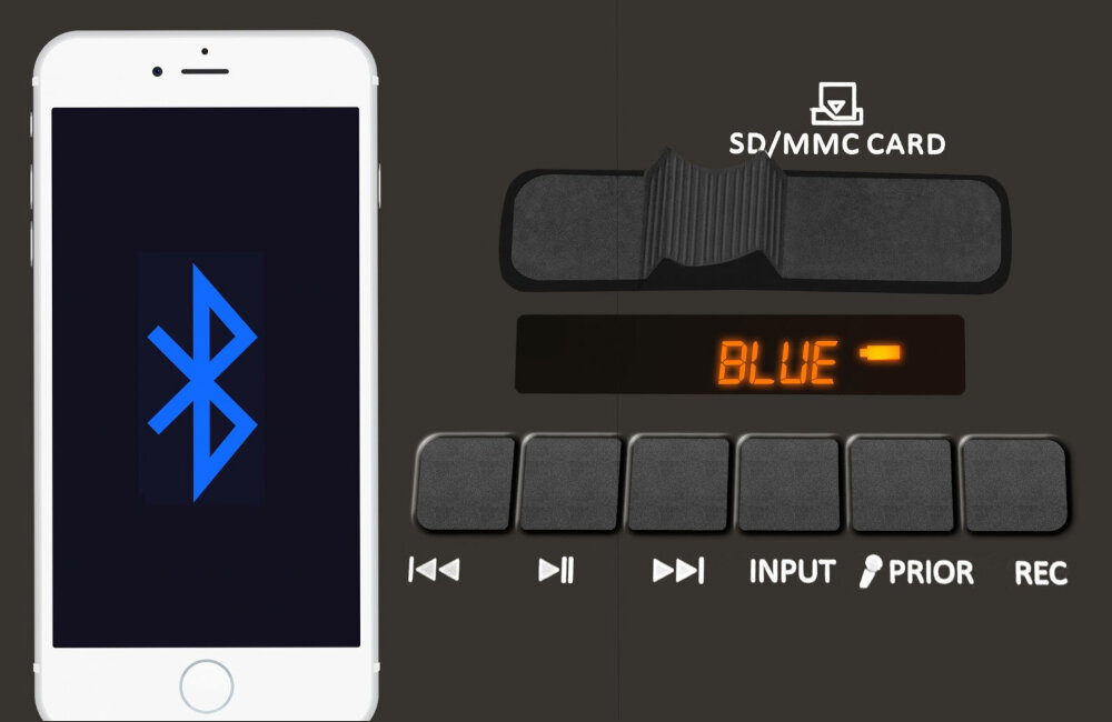 POWER AUDIO NOVOX MOBILITE BLUE karta SD pamięć USB