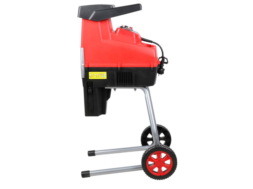 Rozdrabniacz do gałęzi FAWORYT GTR2844 elektryczny funkcjonalny kompaktowa konstrukcja duża ergonomia dwa wbudowane kółka transportowe elementy maszyny w jednej zwartej obudowie