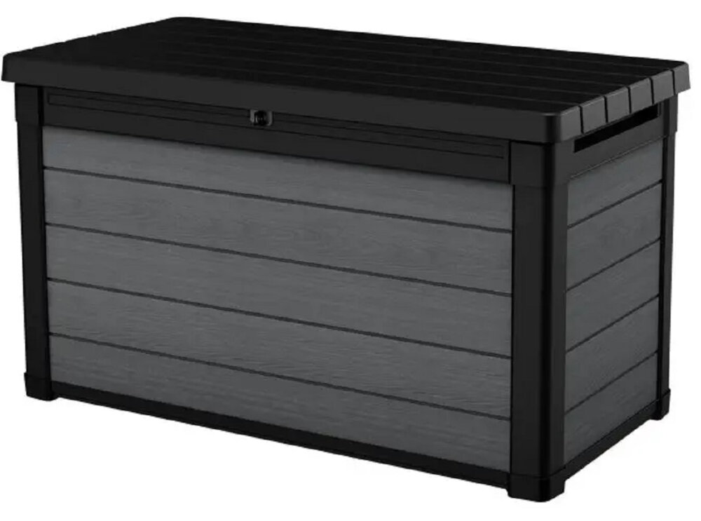 Skrzynia ogrodowa KETER Cortina Box 570 L trwala konstrukcja z wysokiej jakosci tworzywa kompozytowego Evotech wtrzymalosc struktura naturalnego drewna nie wymaga konserwacji