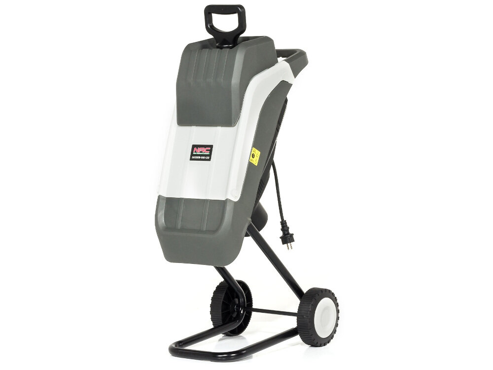 Rozdrabniacz do gałęzi NAC SHE250B-BAG-LD2 elektryczny system cięcia podwójne noże z hartowanej stali hamulec zatrzymujący ich pracę specjalna osłona metalowa tarcza z nożami tnącymi prędkość oborotowa 4500 obr/min