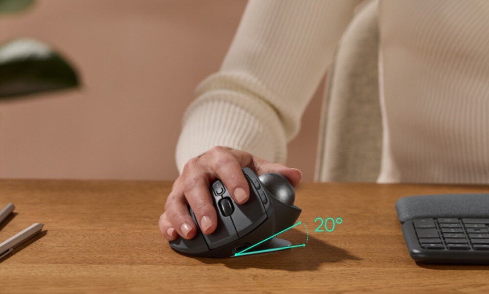 Mysz LOGITECH MX Ergo S ergonomia nachylenie certyfikat przeznaczenie