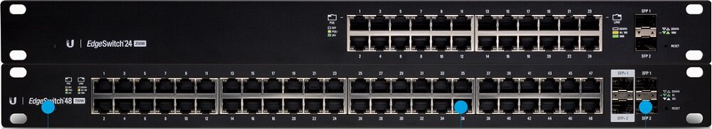 Switch UBIQUITI EdgeSwitch PoE+ 48 500W - zlacza 