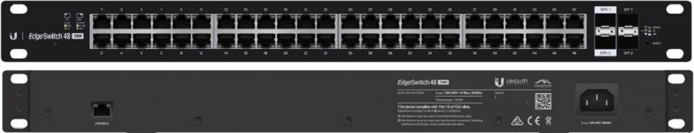 Switch UBIQUITI EdgeSwitch PoE+ 48 750W - zlacza 