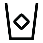 Czarny symbol przedstawiający szklankę z kostką lodu w środku.