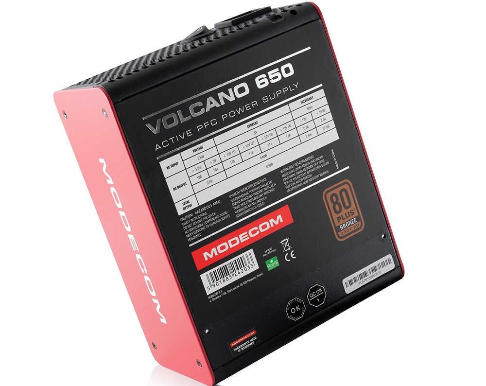 Zasilacz MODECOM Volcano 650W Bronze - niezawodnosc