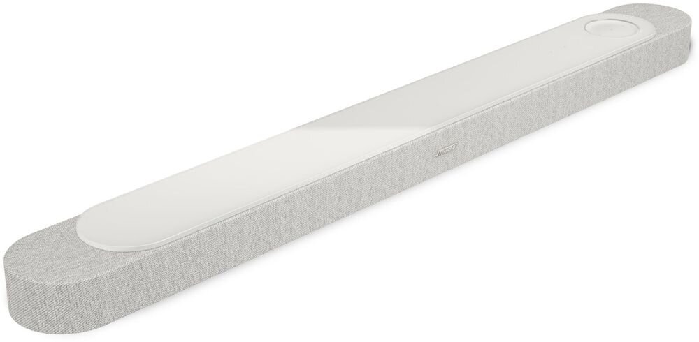 BOSE LIFESTYLE ULTRA soundbar Dolby Atmos TrueSpatial realistyczny dźwięk przestrzenny, soundbar po skosie na białym tle
