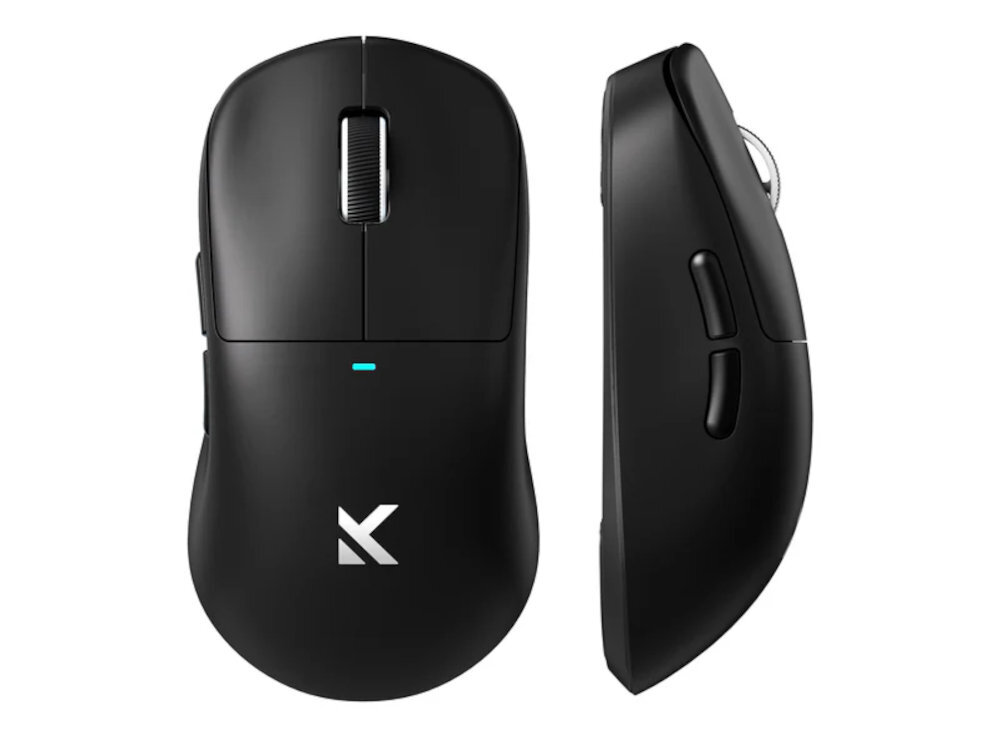 MCHOSE L7 Ultra Solidna konstrukcja odporność 115,62 x 60,61 x 36,04 mm - myszka w kolorze czarnym na białym tle 