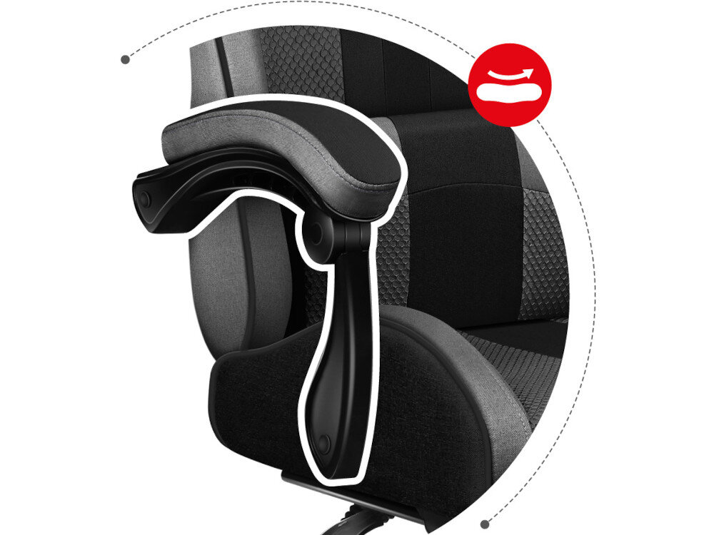 Fotel HUZARO Force 4.7 Mesh Szary podłokietniki pokrycie gąbka