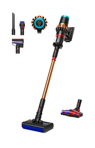 Zdjęcie odkurzacza bezprzewodowego Dyson V16 Piston Animal Submarine oraz końcówek 