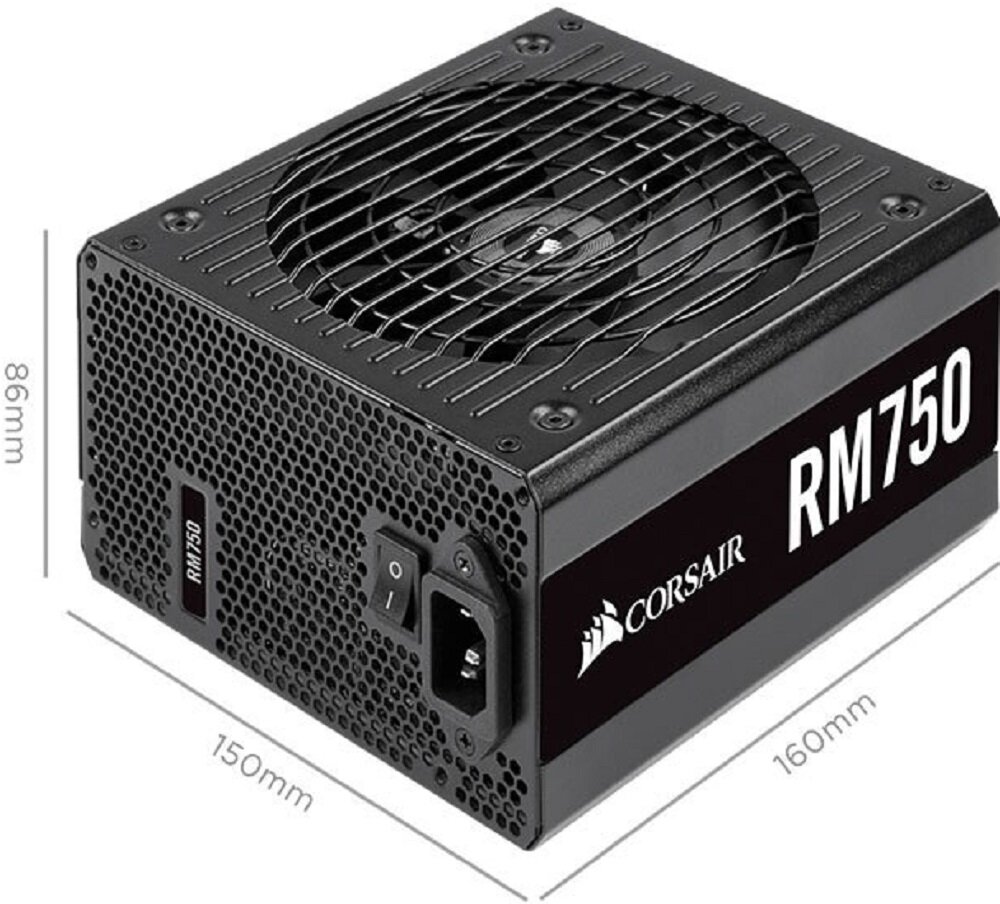 Zasilacz CORSAIR RM750i 750W Gold - male wymiary