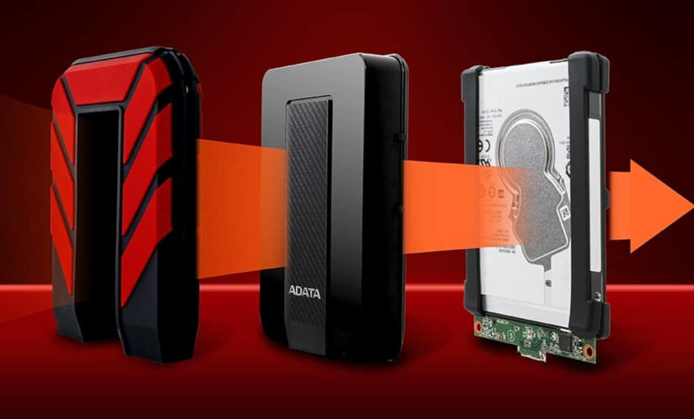 Dysk ADATA HD710 Pro Wytrzymała obudowa trzech warstw silikonu bufora antywstrząsowego tworzywa sztucznego