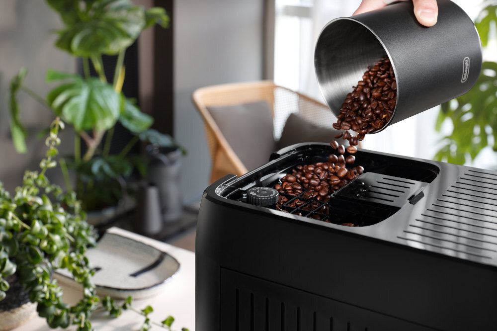 Ekspres DELONGHI Magnifica Plus ECAM320.70.TB Tytanowy Dodatkowe funkcje zbiornik ziarna 250 g 13-stopniowa regulacja soptnia mielenia