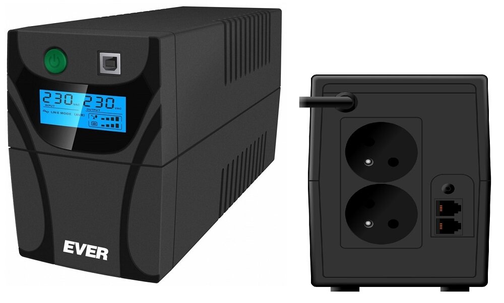 Zasilacz UPS EVER Easyline 650 AVR USB - Interfejs uzytkownika