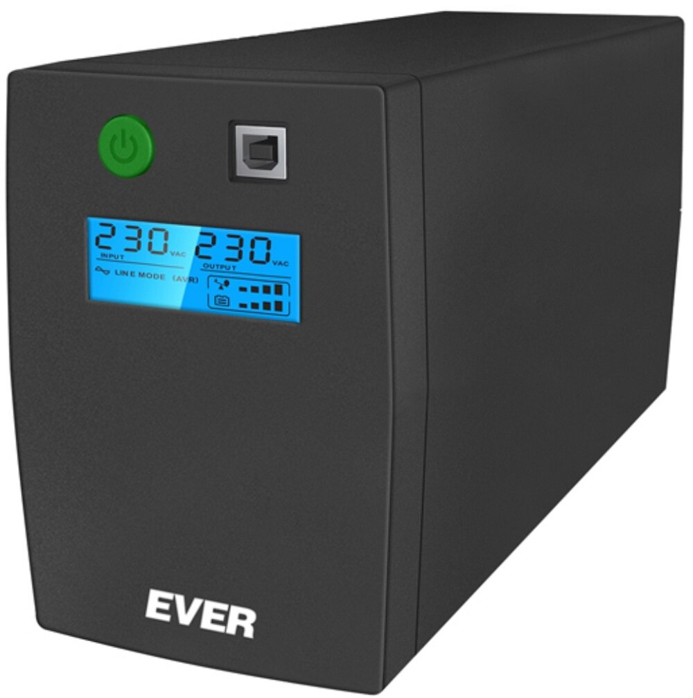 Zasilacz UPS EVER Easyline 850 AVR USB - duzo mocy