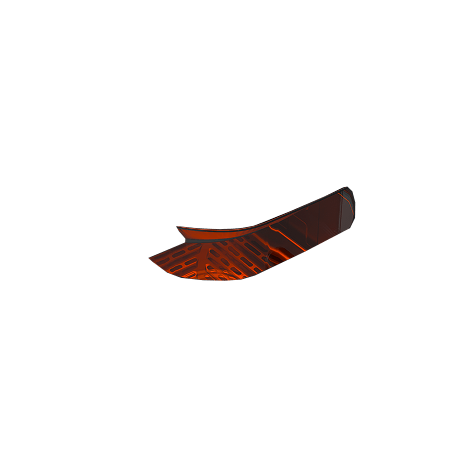 Obraz przedstawia hokejowy kij w kolorze czarnym z czerwonymi elementami graficznymi. Kij ma zakrzywioną łopatkę.