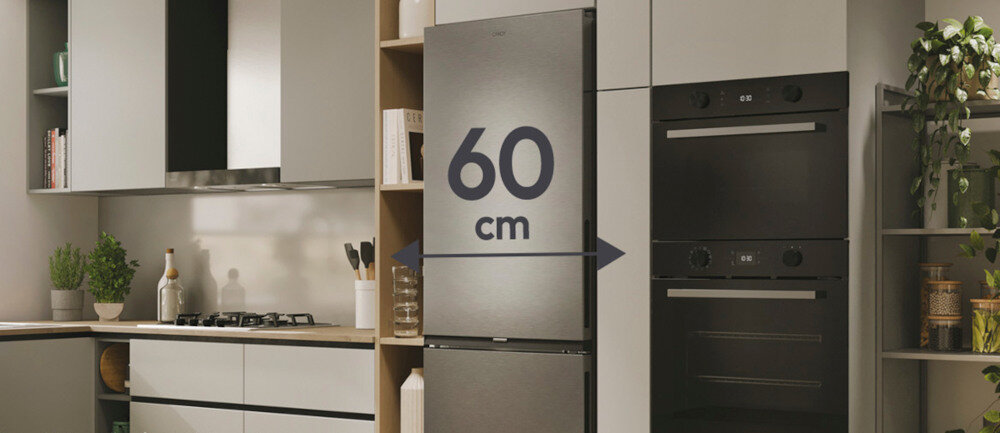 LODÓWKA CANDY CNCQ4T618EX pojemność XXL dużo miejsca przestrzeń wymiary komora chłodzenia mrożenia szerokość 60 cm