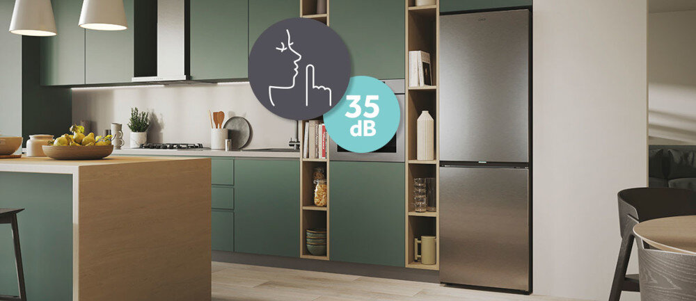 LODÓWKA CANDY CNCQ4T618EX cicha praca maksymalny wymiar spokoju emitacja dźwięku 39 dB