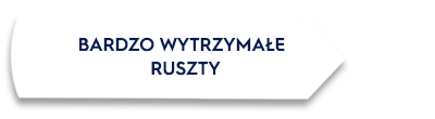 Obraz przedstawia biały prostokąt z czarnym obramowaniem, na którym widnieje tekst: \'BARDZO WYTRZYMAŁE RUSZTY\'.