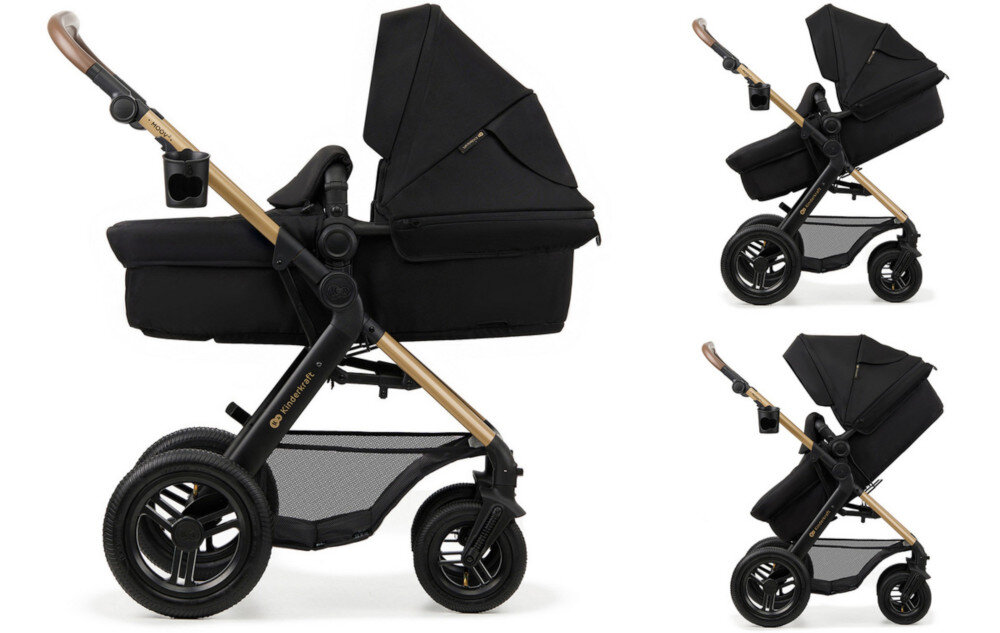 Wózek wielofunkcyjny KINDERKRAFT Moov 2 Air 3w1 Czarny do codziennych spacerów wygląd design prezentacja wizualizacja