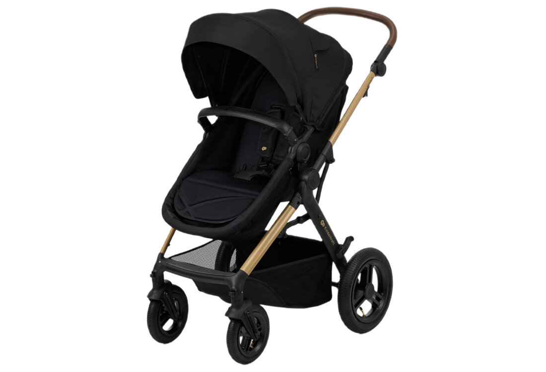 Wózek wielofunkcyjny KINDERKRAFT Moov 2 Air 3w1 Czarny Wygoda dopasowana do potrzeb Regulowane siedzisko łatwo dopasujesz do swojego wzrostu pięciopunktowe pasy obrotowa barierka
