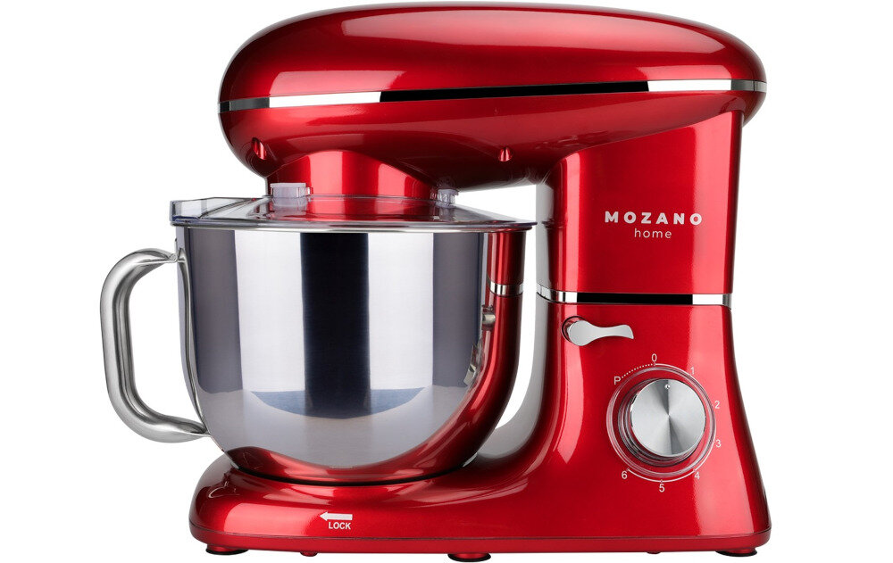 Robot kuchenny planetarny MOZANO Rob 02 1400W z blenderem kielichowym Czerwony ruch planetarny mieszadla poruszaja sie dookola wlasnej osi i misy efekt