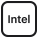 Ikona przedstawia logo \'Intel\' w czarnym kolorze na białym tle, otoczone cienką czarną ramką.