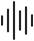 Czarny symbol przedstawiający pionowe linie o różnej grubości, przypominające fale dźwiękowe.