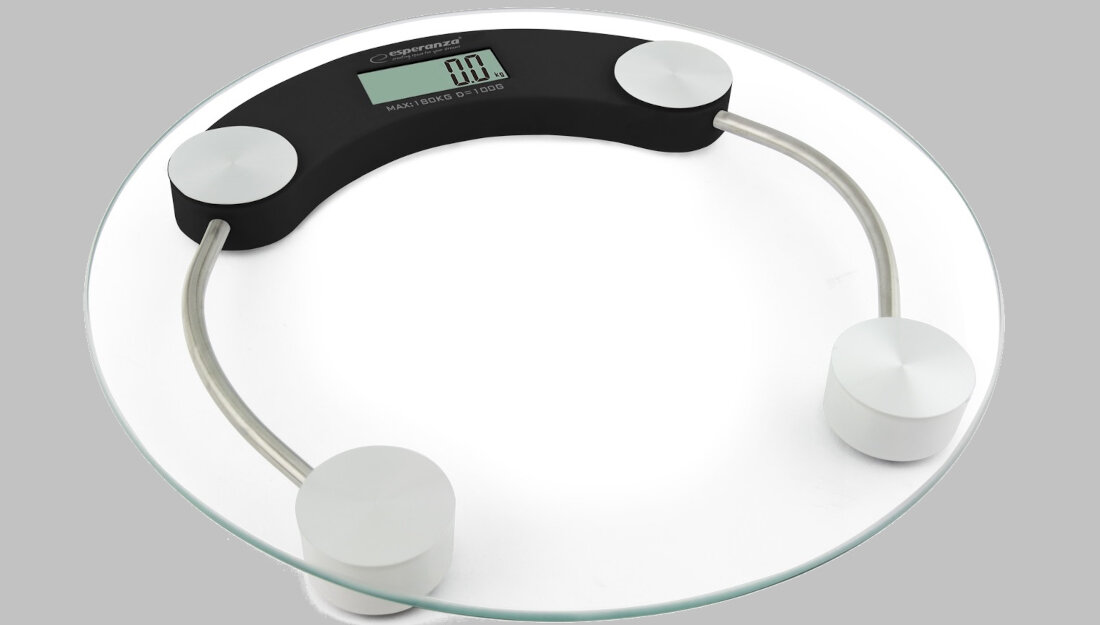 Waga ESPERANZA EBS007K Jukari funkcjonalna stylowa precyzja dokladnosc do 100g duzy wyswietlacz LCD latwa obsluga solidna konstrukcja stabilnosc trwalosc zasilanie