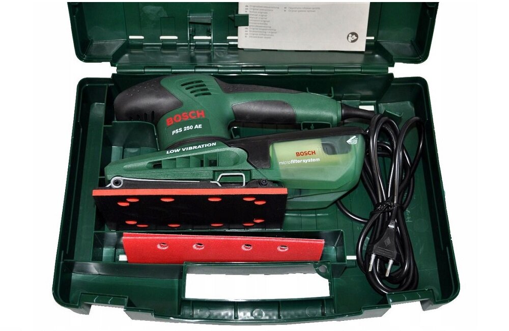 Szlifierka oscylacyjna BOSCH PSS 250 AE 0603340220 Wygodne przechowywanie wyposażenie