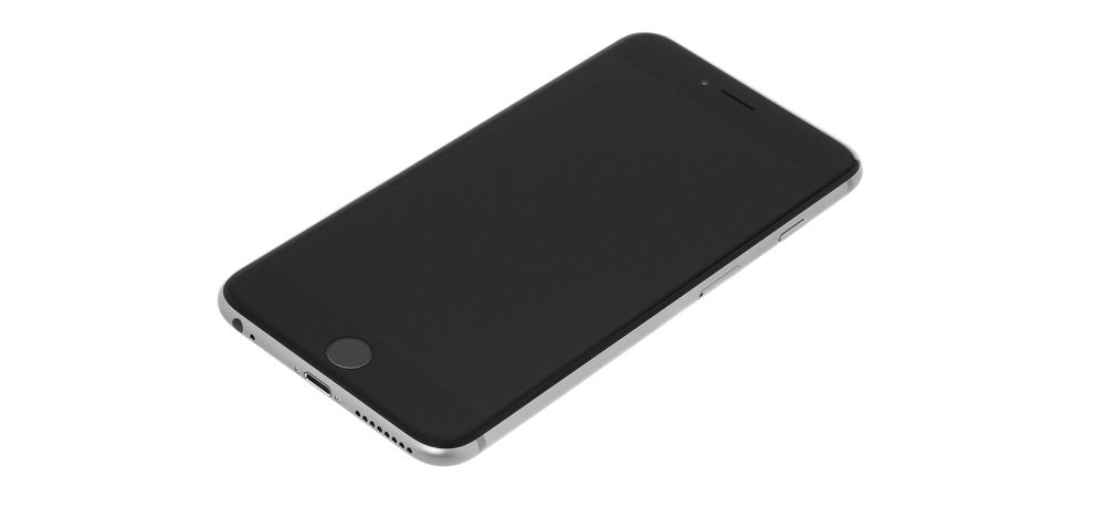 Smartfon APPLE iPhone 6S Plus 128GB Gwiezdna szarość widok góra skos wyłączony