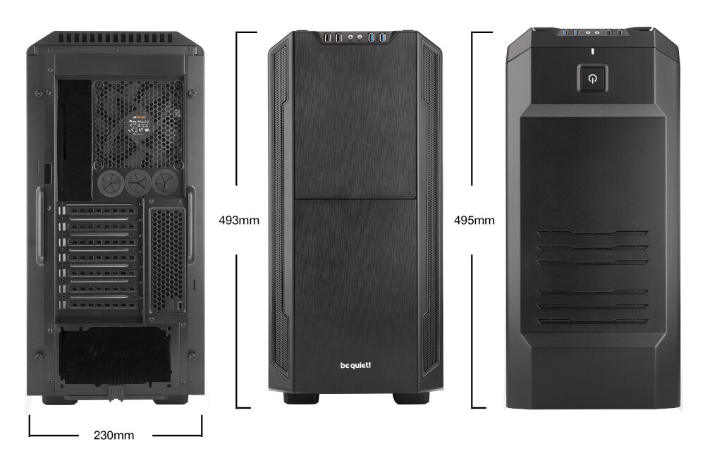 Obudowa PC BE QUIET! Silent Base 600 Window Midi Tower parametry wysokość szerokość długość wejście mikrofon słuchawki