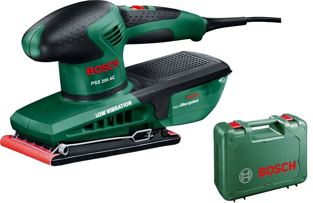 Szlifierka oscylacyjna BOSCH PSS 200 AC Wygodne przechowywanie wyposażenie