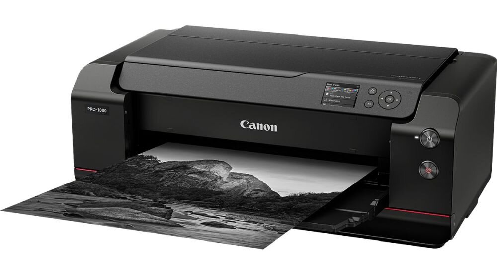 Drukarka CANON Prograf PRO-1000 papier tusz druk szybkość rozmiar sterowanie łączność fotografie tekst kolory oprogramowanie wkłady obudowa aplikacja dysze