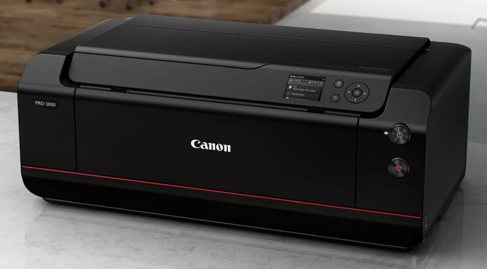 Drukarka CANON Prograf PRO-1000 papier tusz druk szybkość rozmiar sterowanie łączność fotografie tekst kolory oprogramowanie wkłady obudowa aplikacja dysze