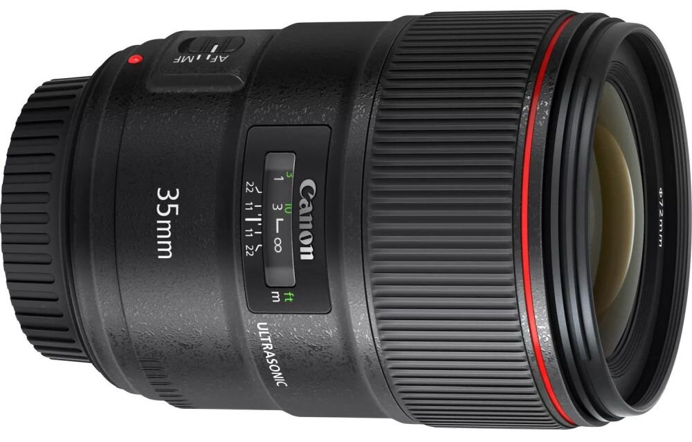 Obiektyw CANON EF 35 mm f-1.4L II USM ogniskowa przysłona ostrość pierścienie optyka soczewki powłoki montaż bagnet światło jasność zoom filtry waga