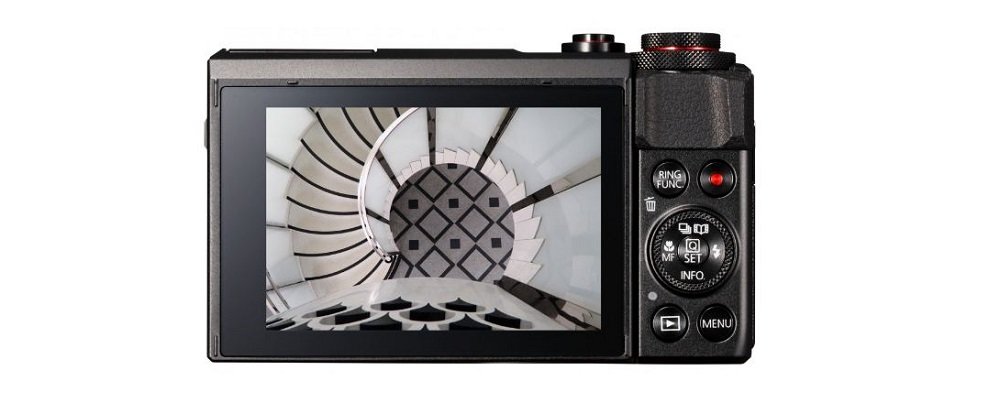 Aparat CANON PowerShot G7 X Mark II widok tył ekran wyświetlacz