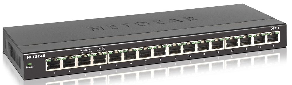 Switch NETGEAR GS316-100PES - niezarządzalny przełącznik sieciowy cicha praca 