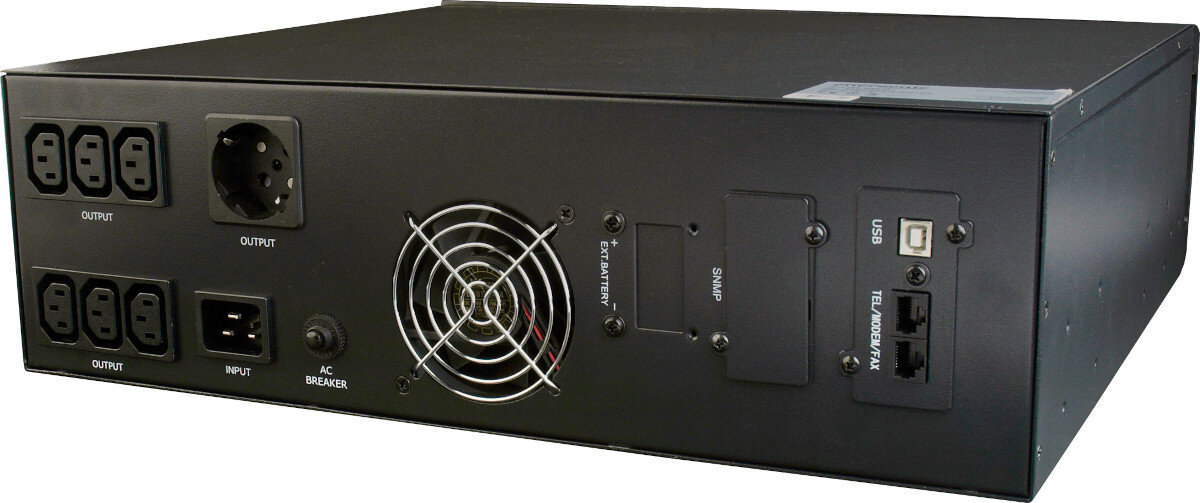 Zasilacz UPS ENERGENIE EG-UPSRACK-12 interfejs USB oprogramowanie alarm wyświetlacz informacje