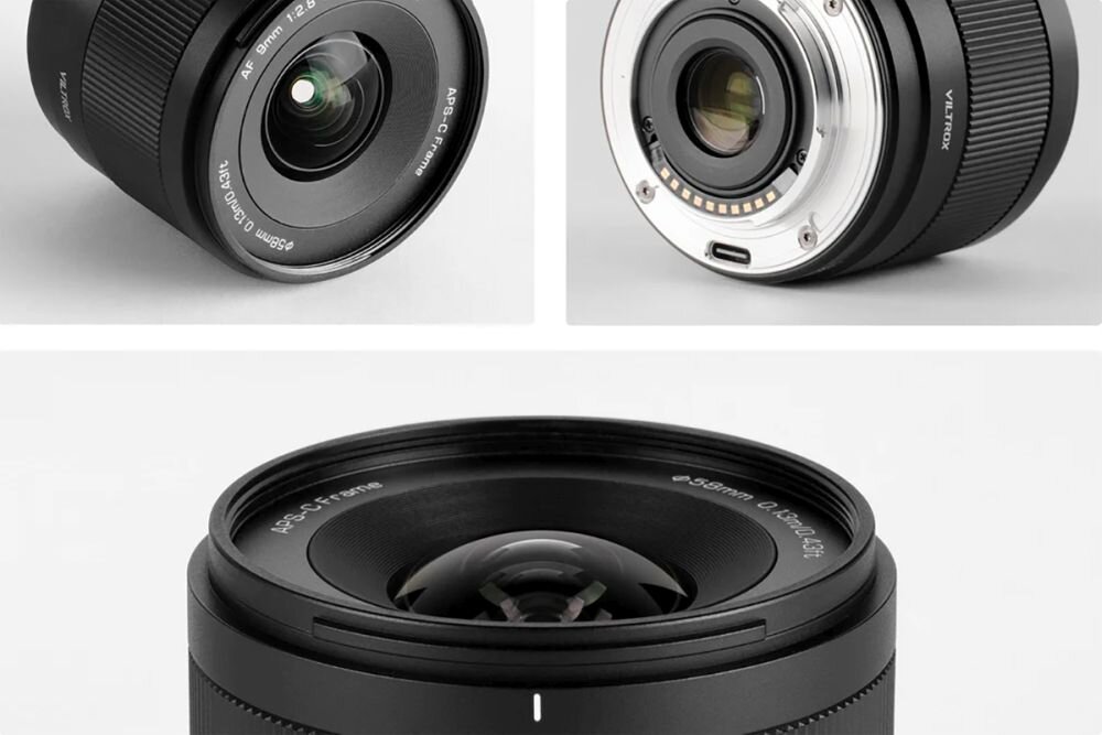 VILTROX AF 9 mm f-2.8 EVO uszczelniony korpus metalowe mocowanie gwint 58 mm USB-C