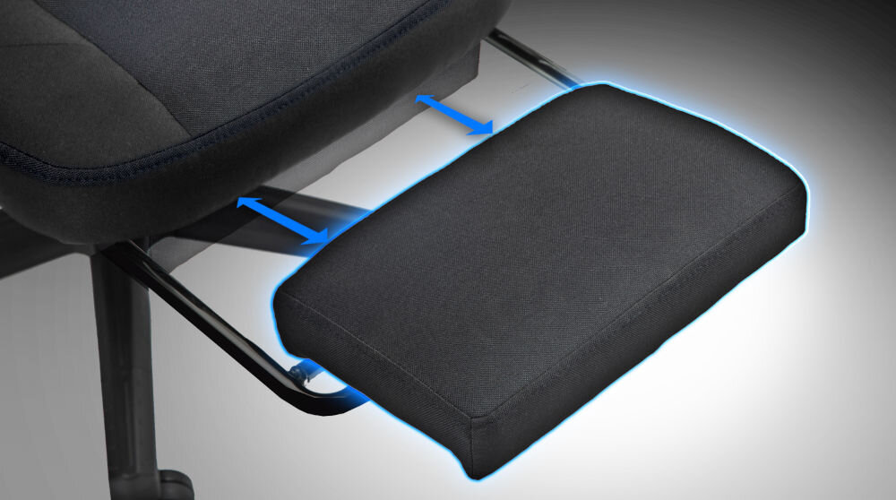 Fotel COBRA Player 5.0 CRF53BK czarny + podnóżek z myślą o wysokim komforcie wysuwany podnóżek ergonomiczna konstrukcja