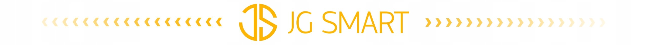 Logo z napisem \'JG SMART\' w kolorze żółtym, otoczone żółtymi strzałkami skierowanymi do środka.