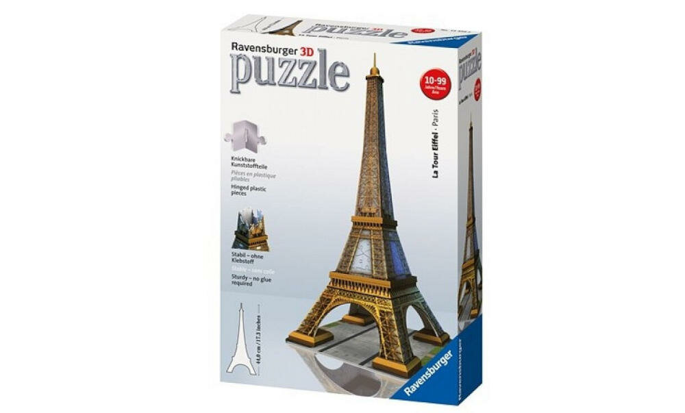 RAVENSBURGER-wieza-eiffla puzzle zestaw podstawka instrukcja karta gwarancyjna