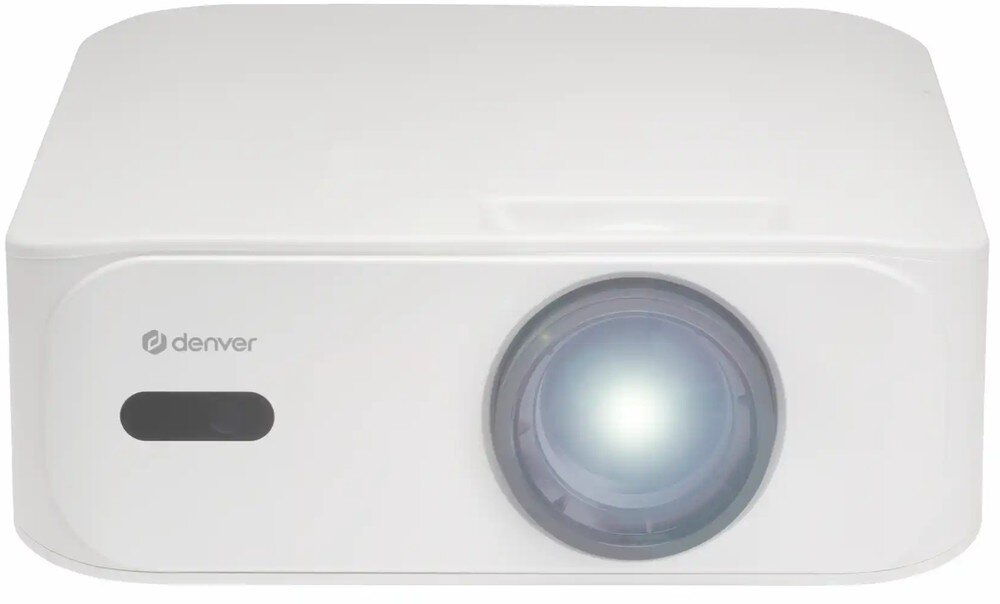 Projektor DENVER PR-4300 HD, biały moduł LED, żywotność ponad 50000 godzin, źródło światła LED, projektor na białym tle