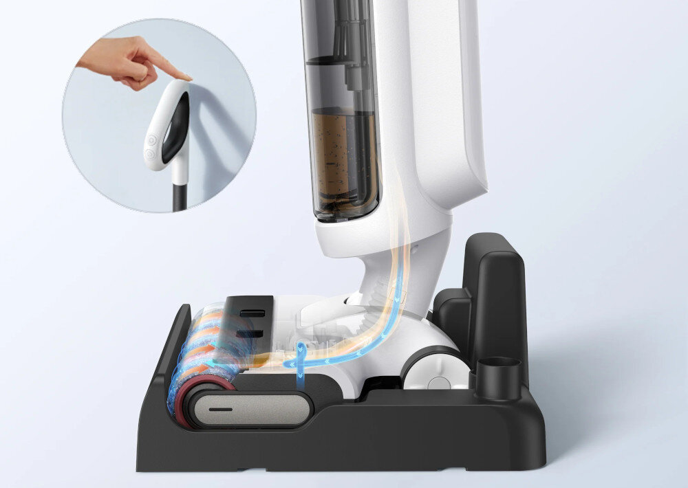 Odkurzacz MOVA K20 Pro (Mopujący) Higiena bez dotykania brudu funkcja samoczyszczenia szczotki automatycznie, higienicznie rozwiązanie bezpieczne i wygodne